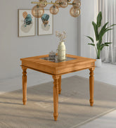 Moroccan Mosaic Mango Wood 4 Seater Dining Table In Rustic Teak Finish